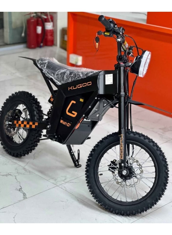 Kugoo Wish 01 Electric Dirt Bike - 1500W Brushless Motor - 48V 21Ah Battery - 50km/h Max Speed - 45-50km Range - Black Color - Image 1